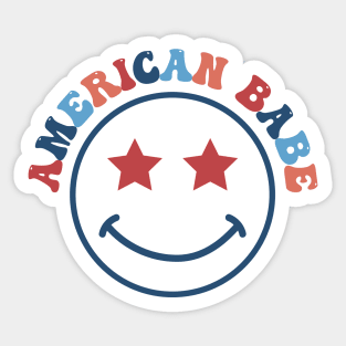 American babe groovy smile Sticker